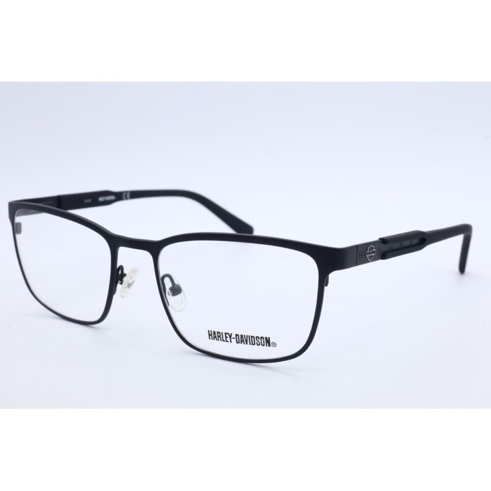 HARLEY-DAVIDSON HD 0789 002 Square Black Eyeglasses Clear Lenses 53mm